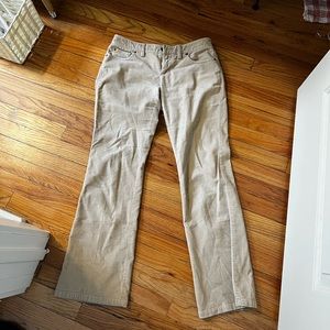 Low rise khaki corduroy pants
